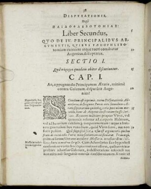Sectio I. Qua πάρεργα quædam obiter discutiuntur.
