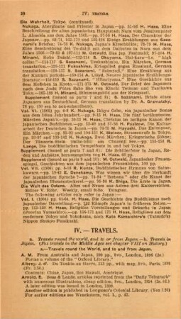 IV. Travels