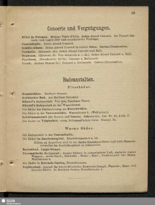 Concerte und Vergnügungen