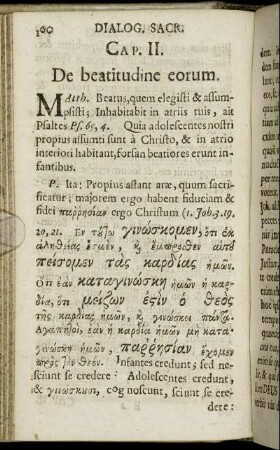 Cap. II. De beatitudine eorum.