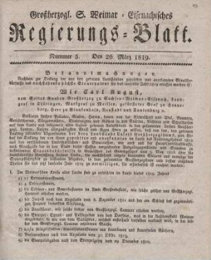 Nr. 5 : 26. März 1819