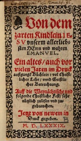 Von dem zarten Kindlein Jesu