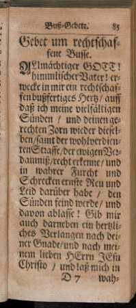 Gebet um rechtschaffene Busse