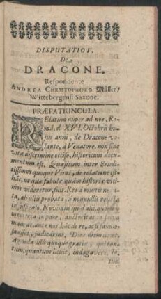 Disputatio V. De Dracone