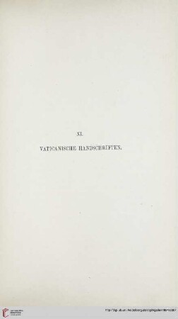 XI. Vaticanische Handschriften