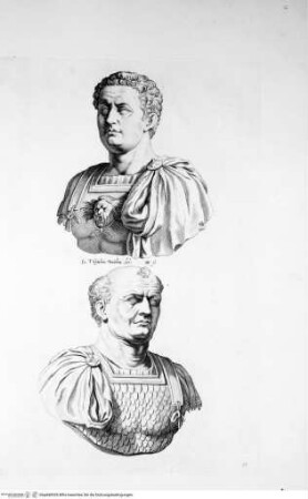 Galleria Giustiniana del marchese Vincenzo Giustiniani. 2 Bände., 2. Band, Tafel 15: Tito; Vespasiano (nach der Antike)