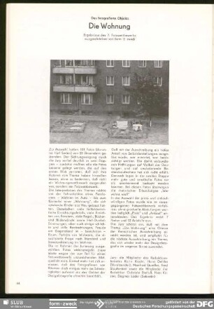 Das fotografierte Objekt: Die Wohnung : 7. Fotowettbewerb Ergebnisse