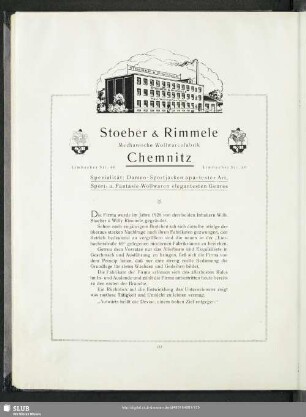 Stoeber & Rimmele : Mechanische Wollwarenfabrik