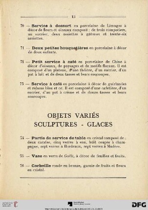 Objets Variès Sculptures-Glaces (Nr. 74-96