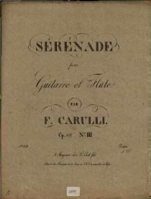 Sérénade pour guitarre et flûte : op. 109, 3. no. 3