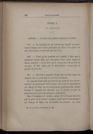 Titre X. Du mandat