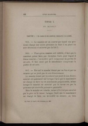 Titre X. Du mandat