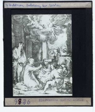 Goltzius, Anbetung der Hirten (Druck B 17)