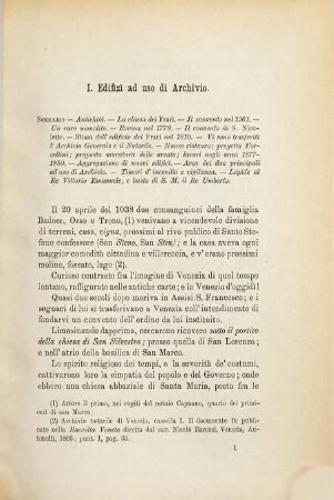 Archivio di stato in Venezia negli anni (1876-1880)