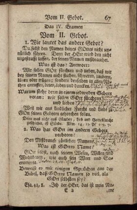 Das IV. Examen. Vom II. Gebot