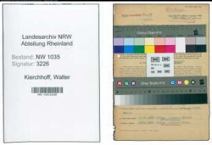 Entnazifizierung Walter Kierchhoff , geb. 13.01.1909 (Labortechniker)