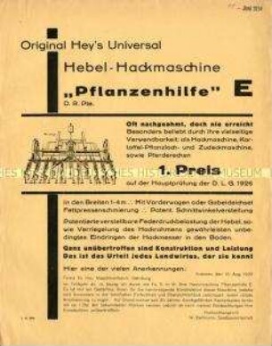 Hebel-Hackmaschine "Pflanzenhilfe"