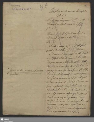27b: [Revision von] Histoire de mon temps. Vol. 1.