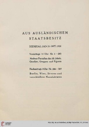 Ausländischem Staatsbesitz (Dienstag, 21.10.1930)