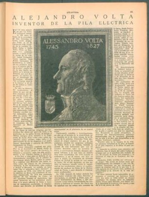Alejandro Volta : Inventor de la pila electrica