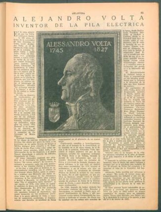 Alejandro Volta : Inventor de la pila electrica