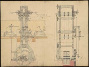 Technische Zeichnung : Walzengatter für 700 mm Stammdurchgang bei 450 mm Hub