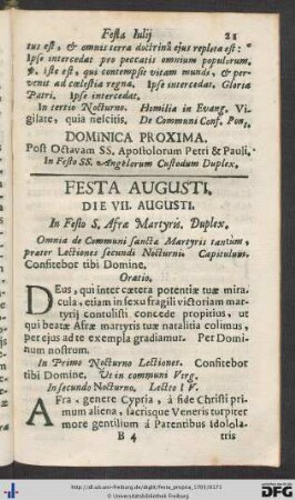 Festa Augusti.