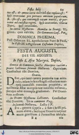 Festa Augusti.