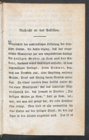 Nachricht an das Publikum
