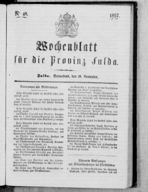 Nr. 48, Ausgabe vom 28. November 1857