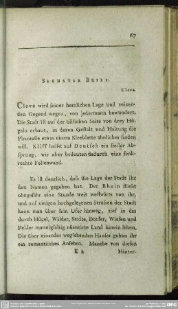 Sechster Brief. Cleve