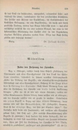 379-380 Miscellen: Ueber den Ursprung der Sprachen