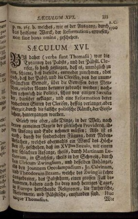 Sæculum XVI.