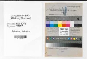 Entnazifizierung Wilhelm Scholten , geb. 20.02.1893 (Lokfuehrer)
