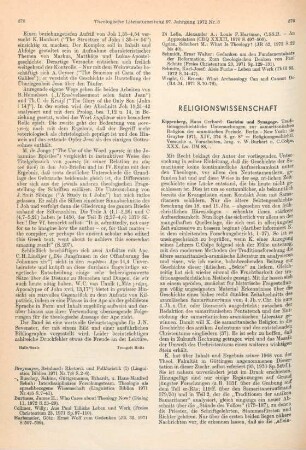 576-579 [Rezension] Kippenberg, Hans Gerhard, Garizim und Synagoge