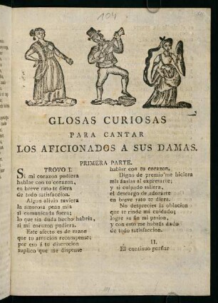 Glosas Curiosas Para Cantar Los Aficionados A Sus Damas