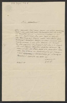 Brief an Albertine Mendelssohn-Bartholdy : 08.04.1858