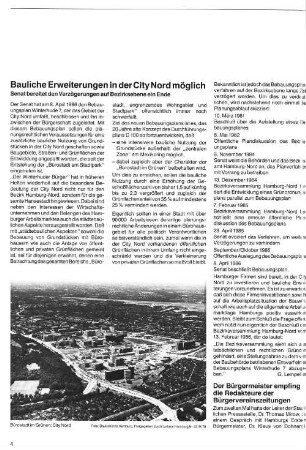 Bauliche Erweiterungen in der City Nord möglich