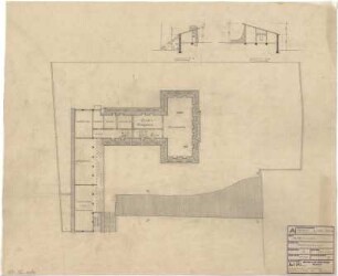 Schneider - Esleben, Paul; Lennestadt - Altenhundem; Gymnasium der Stadt Lennestadt - Wettbewerbsentwurf; Dachgeschoss (Grundriss)