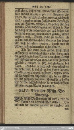 XLIV. Von der Miltz-Beschwerung