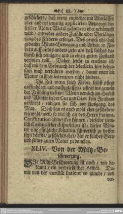 XLIV. Von der Miltz-Beschwerung