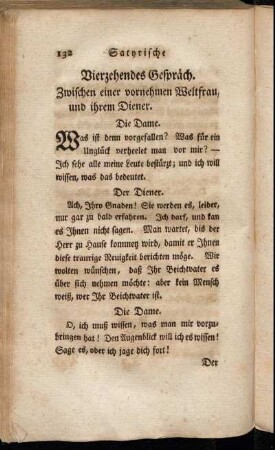 Vierzehendes Gespräch. Zwischen einer vornehmen Weltfrau, und ihrem Diener.