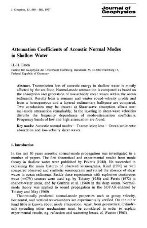 Attenuation coefficients of acoustic normal modes in shallow water