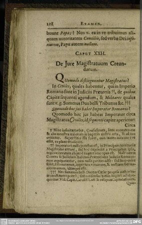 Caput XXII. De Iure Magistratuum Creandorum