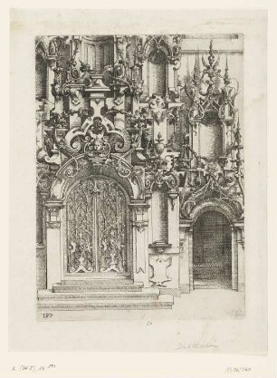 Halbes gotisierendes Kirchenportal, aus: Wendel Dietterlin, Architectura, Nürnberg 1598, S. 197