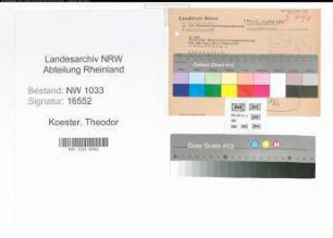 Entnazifizierung Theodor Koester , geb. ()