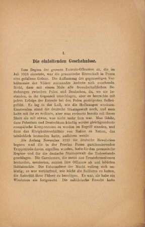 I. Die einleitenden Geschehnisse