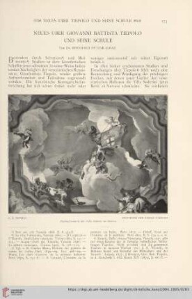 Neues über Giovanni Battista Tiepolo und seine Schule