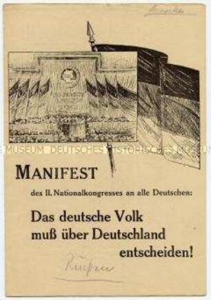 Manifest des 2. Nationalkongresses der Nationalen Front zur Lösung der Deutschlandfrage ("Deutsche an einen Tisch!")