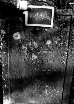 Grabstein 110 [Nir S. 85f. Nr. 9.06]: Grabstein 110 (Detailaufnahme) [Nir S. 85f. Nr. 9.06]